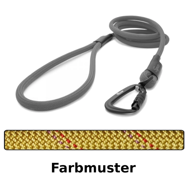 klassische Hundeleine TWIST - L - 145cm - khaki mit roter und lila Linie